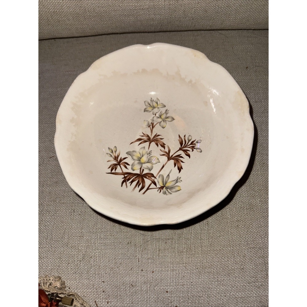 Vintage Southern Orchid Floral Transferware‎ 8 3/4" Serving Bowl